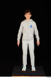 Whole Body Man White Sports Sweatsuit Slim Standing Studio photo references